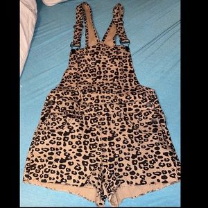 Fashion Nova Leopard Short Overalls